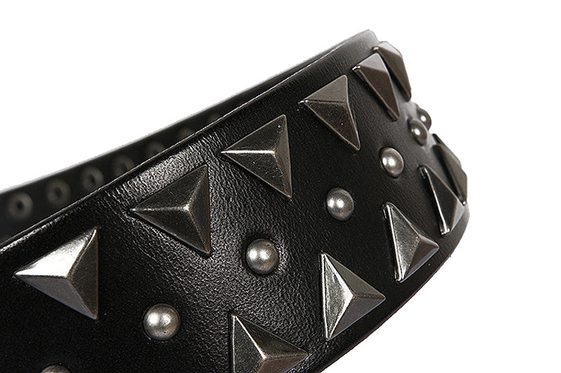 Black / 105 cm Men's Rivet Ceinture Homme Leather Belt - skyjackerz