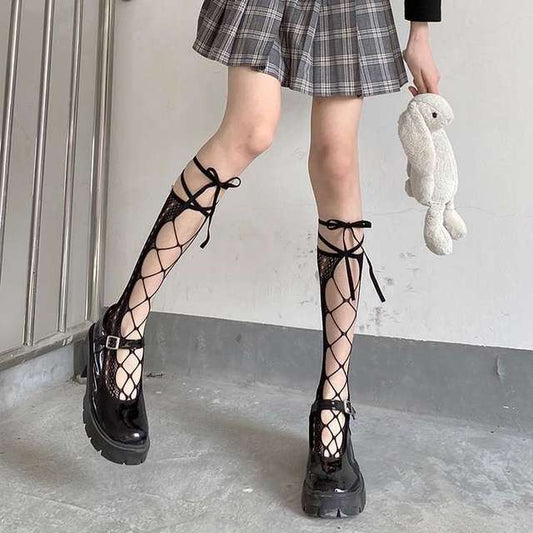 Black-1 / One-Size Women's Sexy Long Tube Calf Socks - skyjackerz