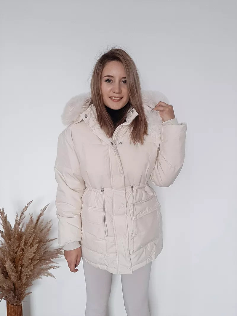 Women Thick Warm Padded Fur Parka