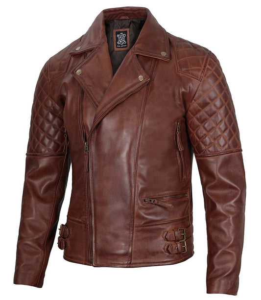 Medium Quilted Biker Jacket for Men - skyjackerz