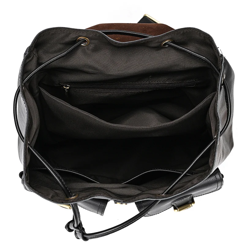 Coffee RusticRidge Leather Backpack - skyjackerz