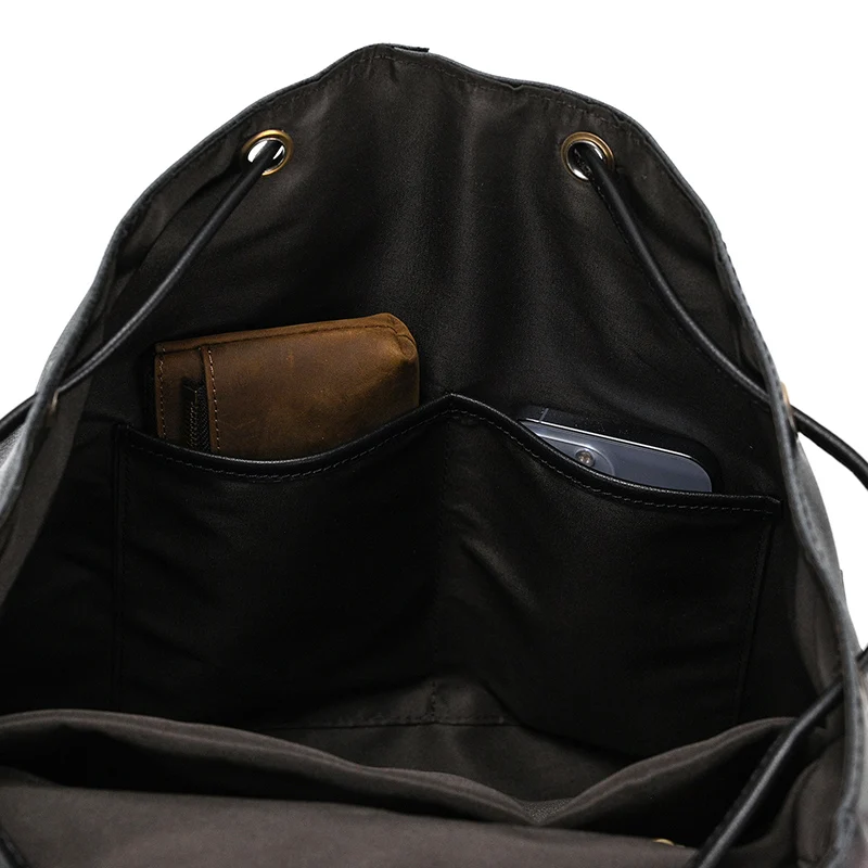 Coffee RusticRidge Leather Backpack - skyjackerz