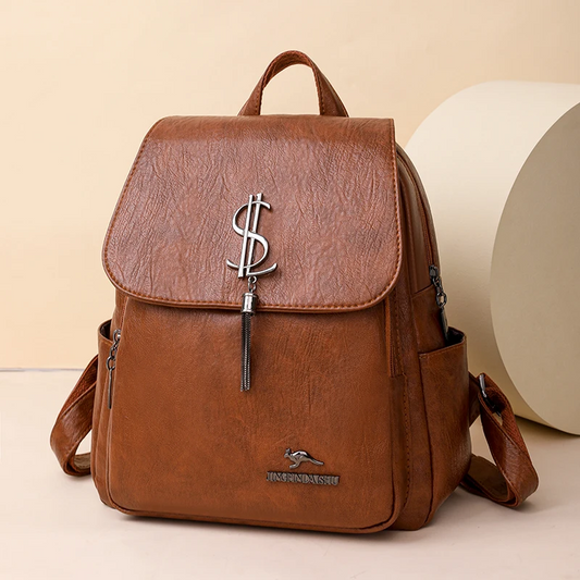 Brown Soft Leather Backpack for Women - Fashionable Leather Bag - skyjackerz