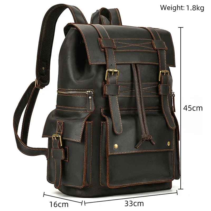 Brown-Leather AdventurePro Leather Backpack - skyjackerz