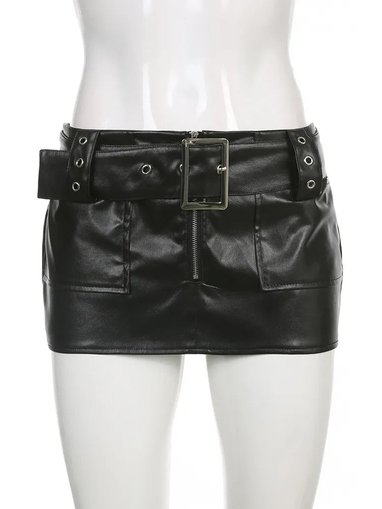 Women Retro Zipper Mini Skirt - skyjackerz