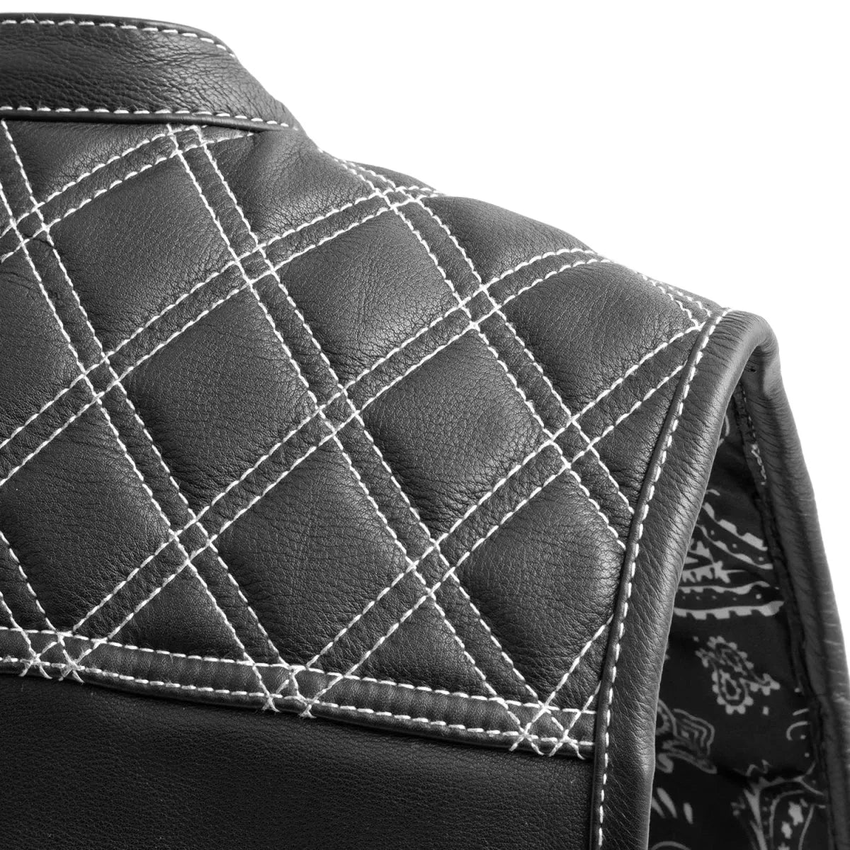 Black / Small Downside Men's Club Style Leather Vest - skyjackerz