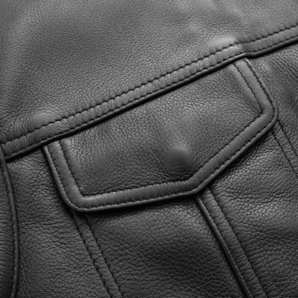 Black / Small No Rival Men's Motorcycle Leather Vest - skyjackerz