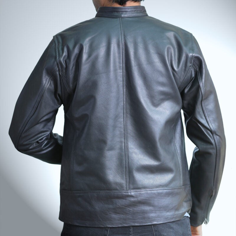 Medium Plain Black Leather Jacket For Men - skyjackerz