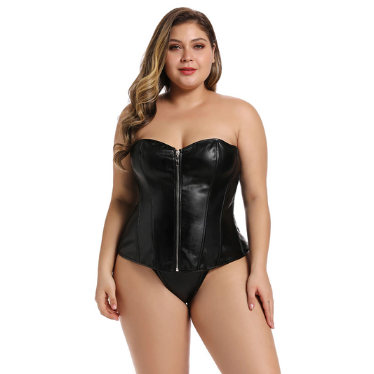 Black / S Faux Leather Corset For Women - skyjackerz