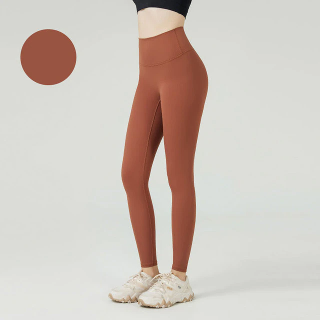 Bronze / S Plain Yoga Tights For Women's - skyjackerz