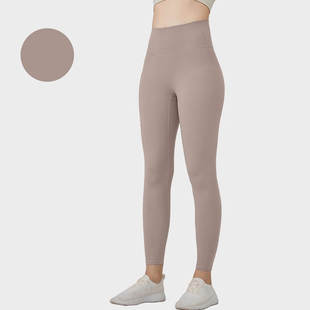 Milk-Coffee / S Plain Yoga Tights For Women's - skyjackerz