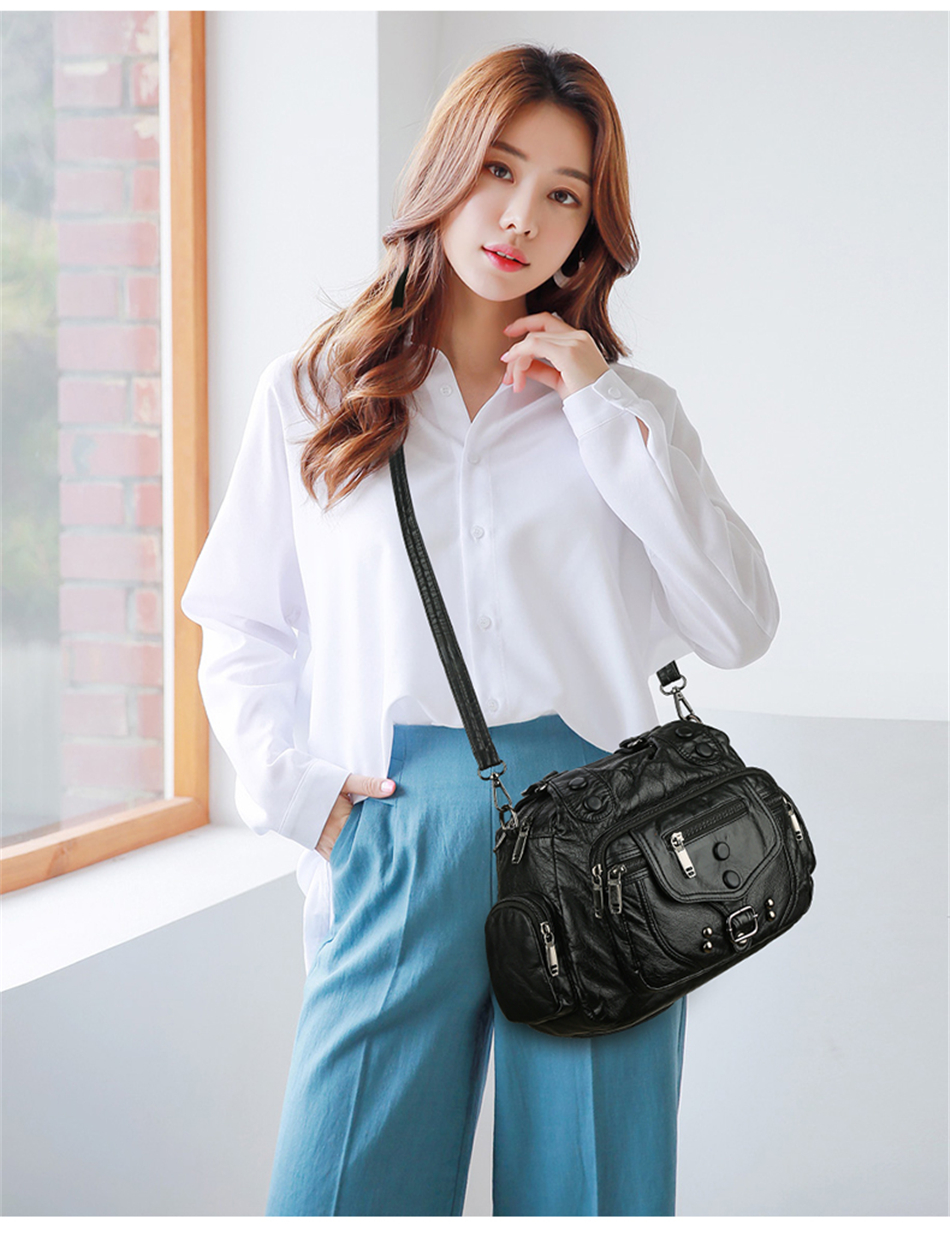 Brown Women's Soft Leather Handbag - Mong Collection - skyjackerz