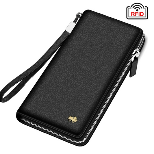 Black Men's Luxury RFID Blocking Clutch Bag - skyjackerz