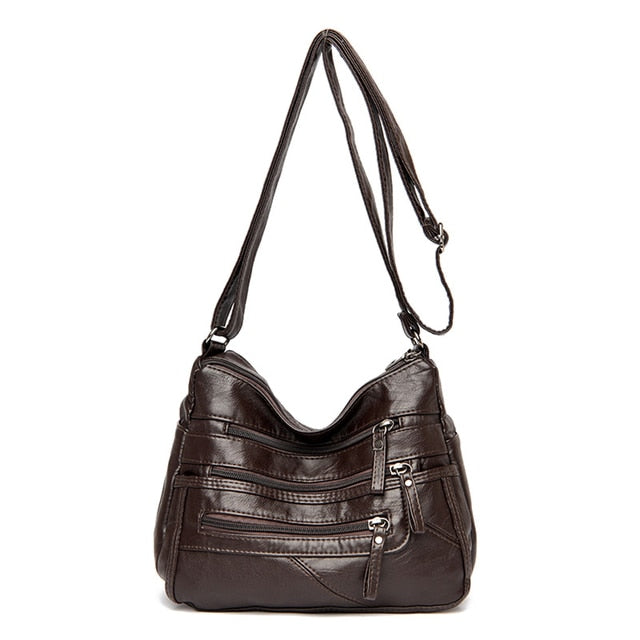 Brown Aubrey Leather Shoulder Bag for Women - Stylish Handbag - skyjackerz