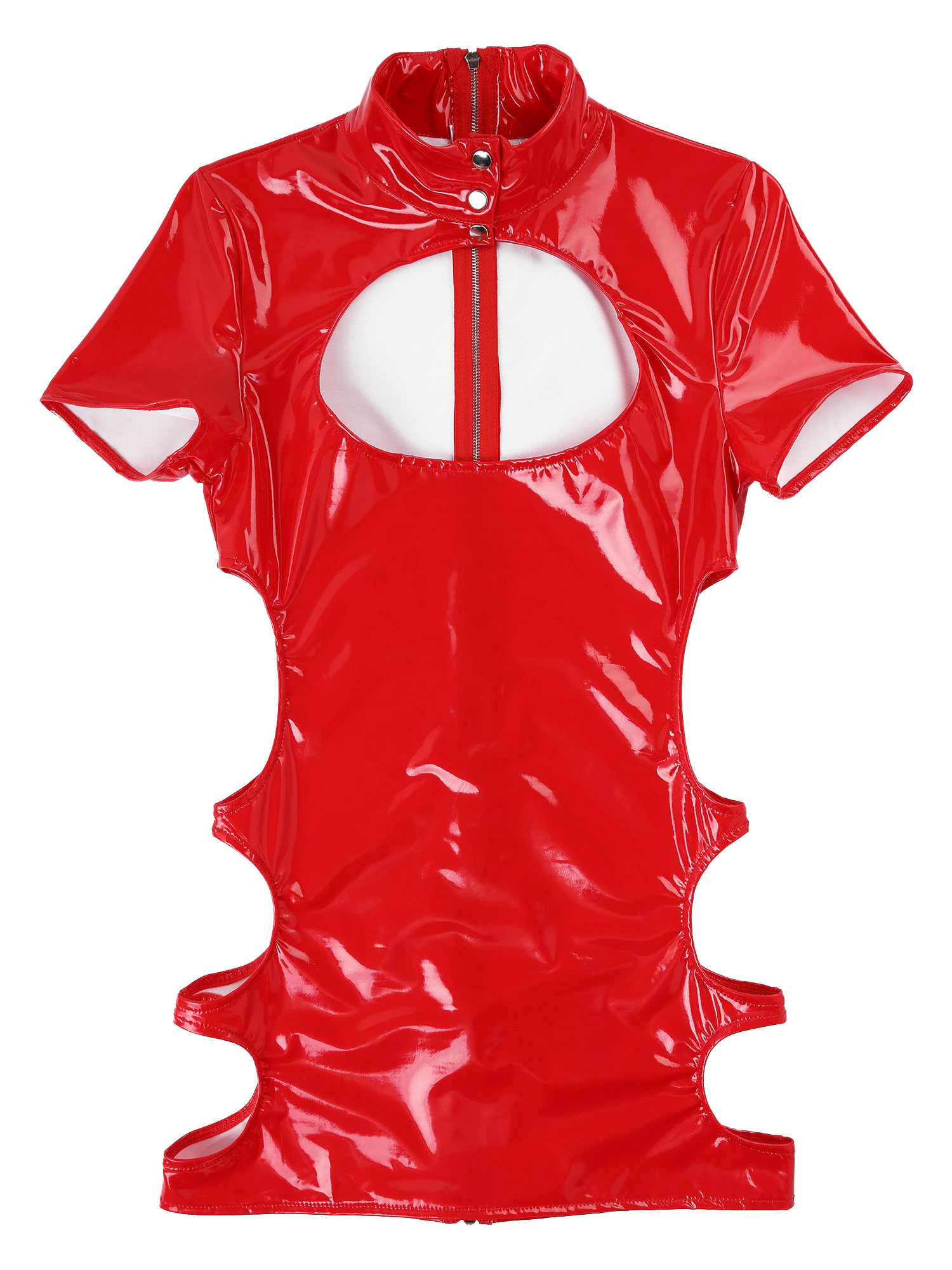 Women's Sexy Cutout Latex Dress - skyjackerz