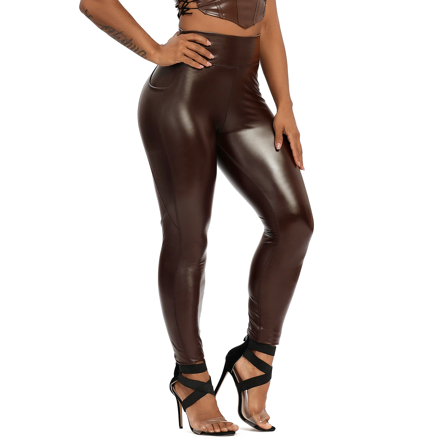 Women's Curvy Leather Pants - skyjackerz