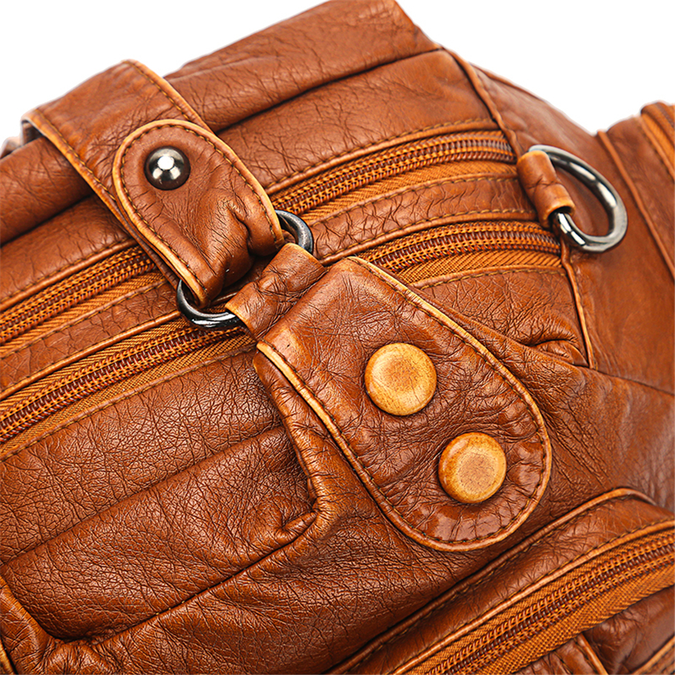 Brown Women's Soft Leather Handbag - Mong Collection - skyjackerz