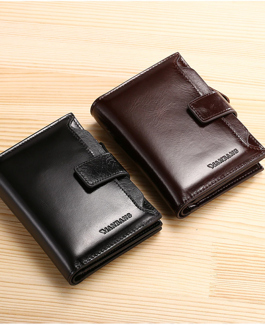 Men's Zipper Anti-Scam Leather Wallet - skyjackerz