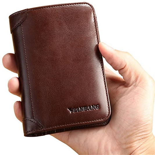 Leather Trifold Wallet For Men - skyjackerz