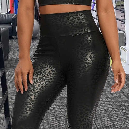 Leopard / S Fitness Leather Pants For Women - skyjackerz