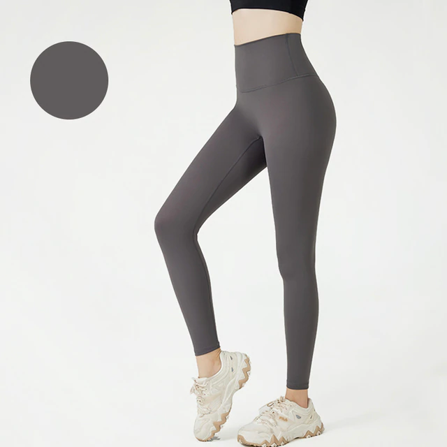 Grey / S Plain Yoga Tights For Women's - skyjackerz