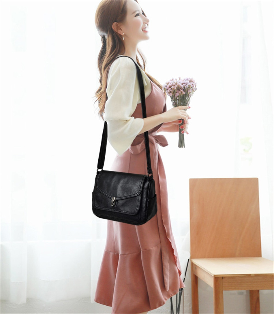 Retro Brown Women's Leather Crossbody Messenger Bag - Stylish Purse - skyjackerz