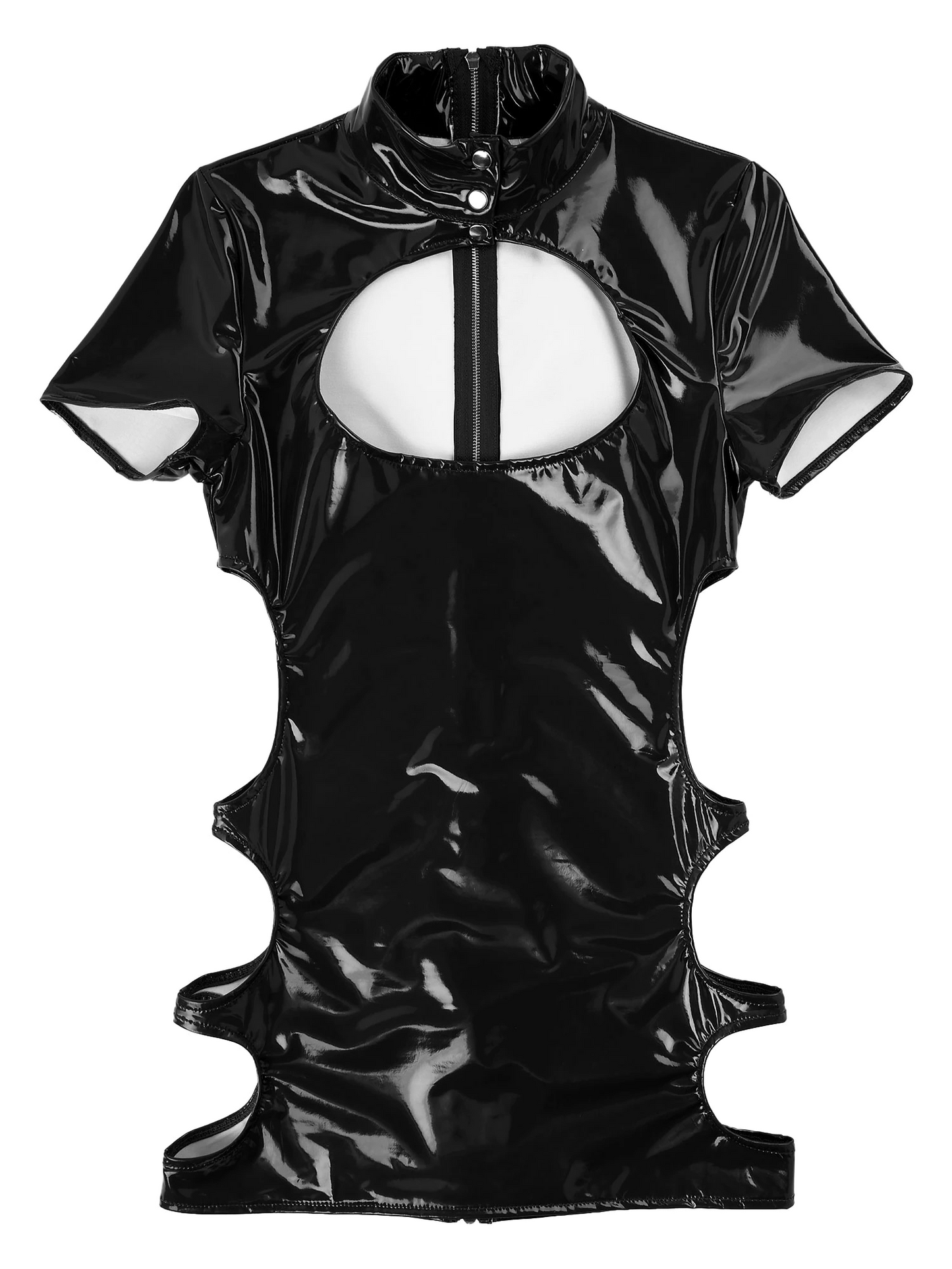 Women's Sexy Cutout Latex Dress - skyjackerz