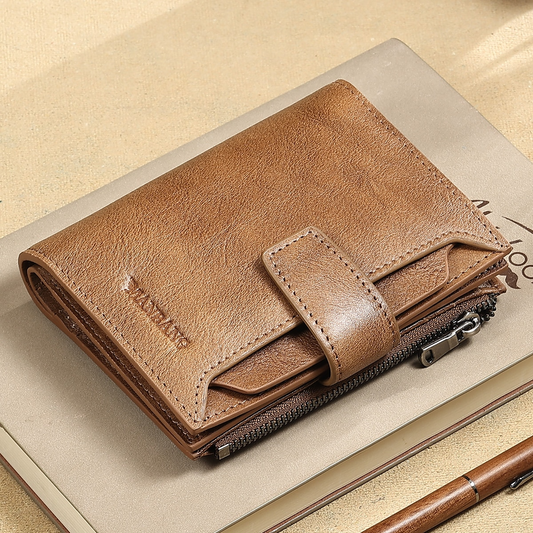 Leather Trifold Leather Wallet For Men - skyjackerz