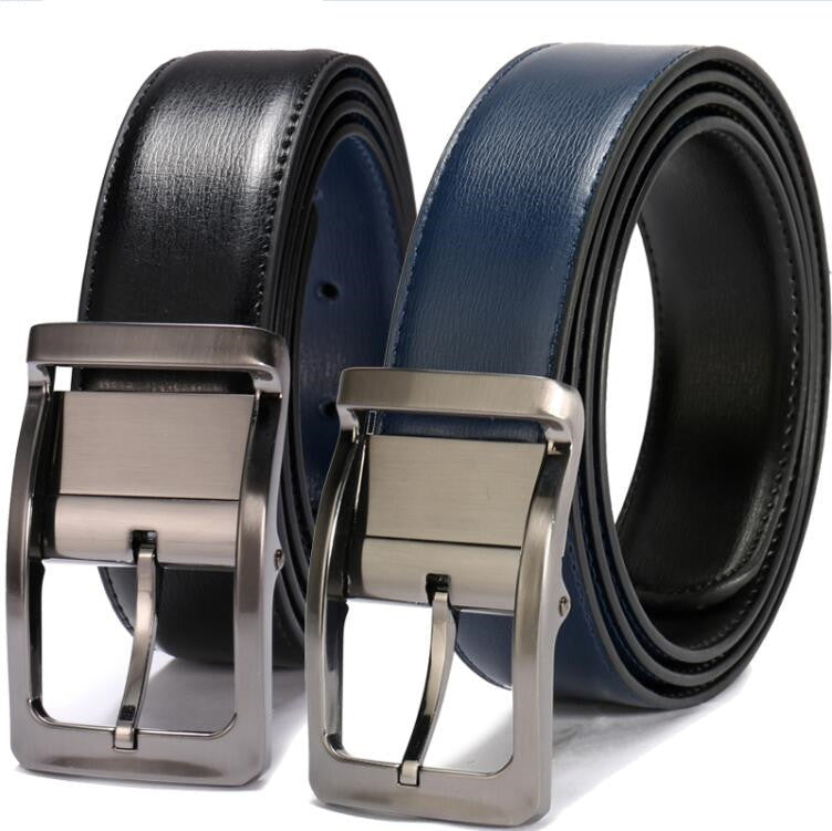 Black / Blue / 90 Men's Reversible Leather Belt - skyjackerz