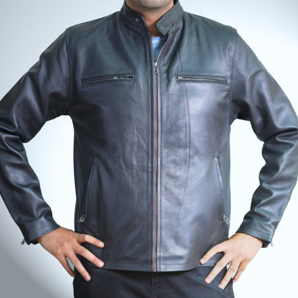Medium Plain Black Leather Jacket For Men - skyjackerz