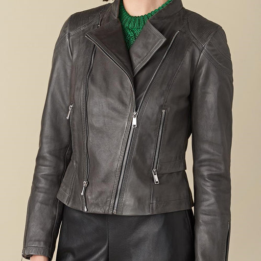 Katie Black Biker Jacket For Women - skyjackerz