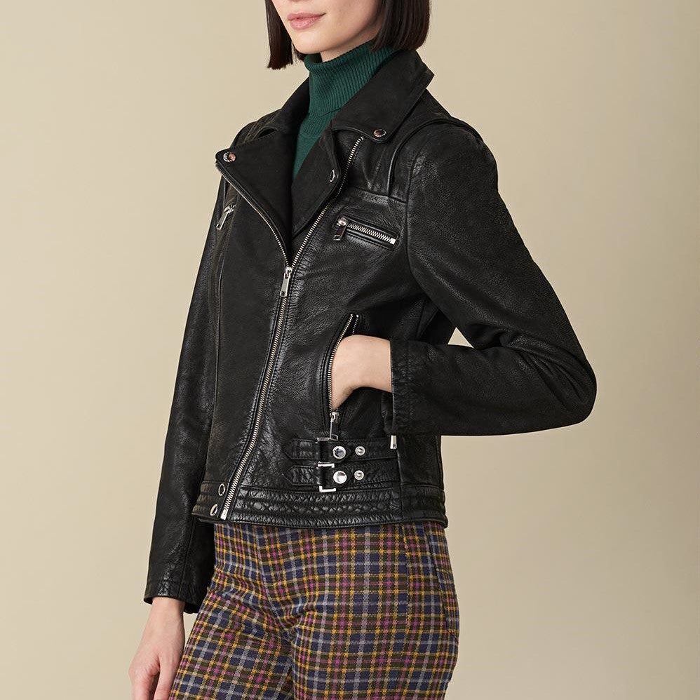 Stacey Biker Leather Jacket For Women - skyjackerz