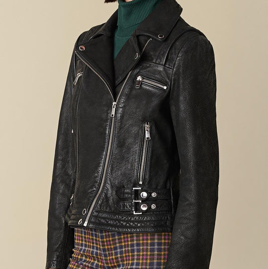 Stacey Biker Leather Jacket For Women - skyjackerz