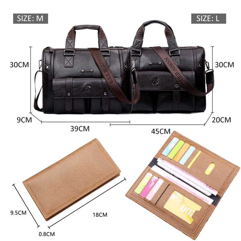 Black M Wellvo Leather Laptop Bag - skyjackerz