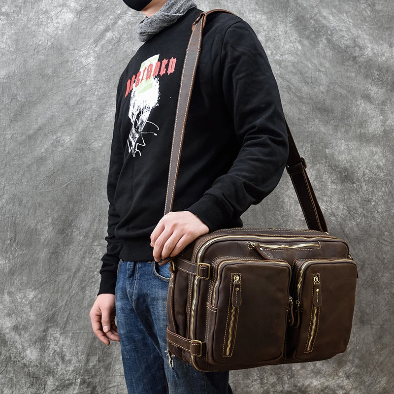 Light Brown1(40cm) Matthew Leather Laptop Bag For Men - skyjackerz