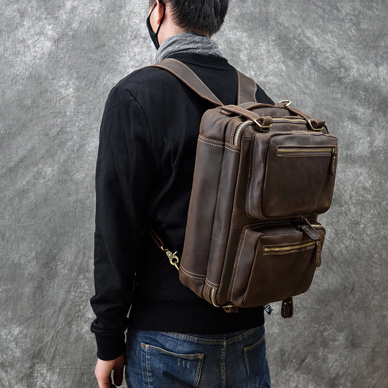 Light Brown1(40cm) Matthew Leather Laptop Bag For Men - skyjackerz