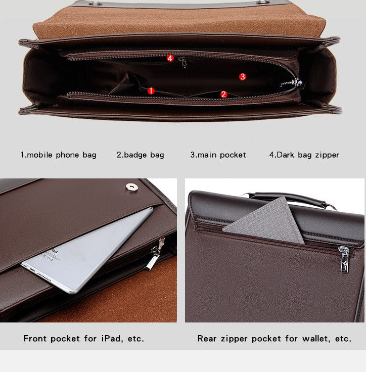 Davis Leather Laptop Bag For Men - skyjackerz