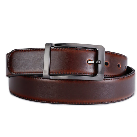 Black / Light-Brown / 90 Men's Reversible Genuine Leather Belt - skyjackerz