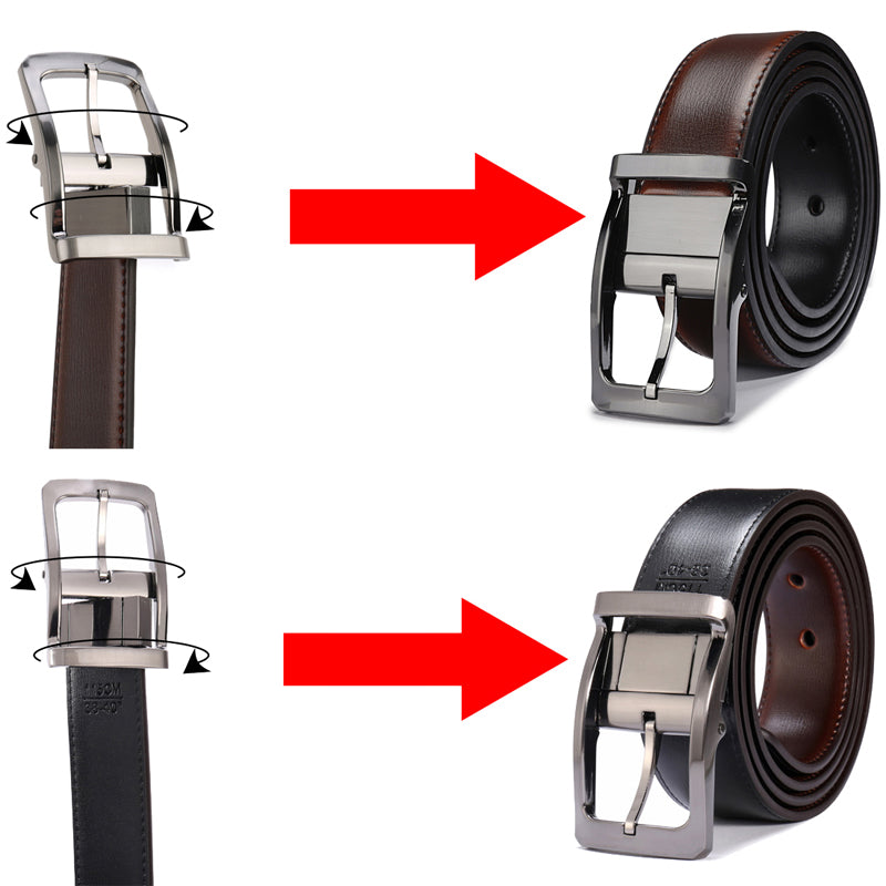 Men's Reversible Leather Belt - skyjackerz