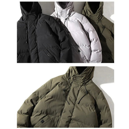 Grey / M Men's Stylish Hooded Long Jacket - skyjackerz