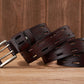 Men's Double Pin Buckle Fancy Leather Belt - skyjackerz