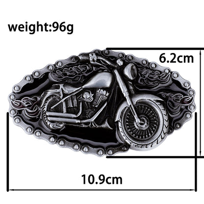 A - Black / 105 cm Men's Heavy Ghost Rider Genuine Leather Belt - skyjackerz