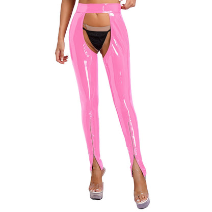 Women's Cutout Leather Pants - skyjackerz