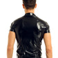 Men's Leather Metallic Club Top - skyjackerz