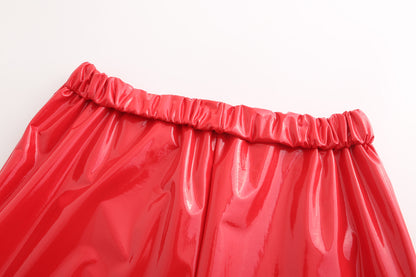 Women Faux Leather Lace-Up Shorts - skyjackerz