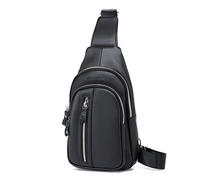 Men's Leather Black Travel Bag - skyjackerz