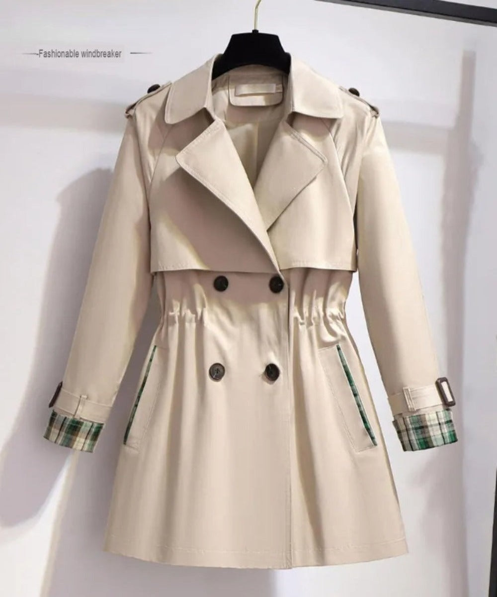 Vanilla / S Women's Formal Mid-Length Trench Coat - skyjackerz