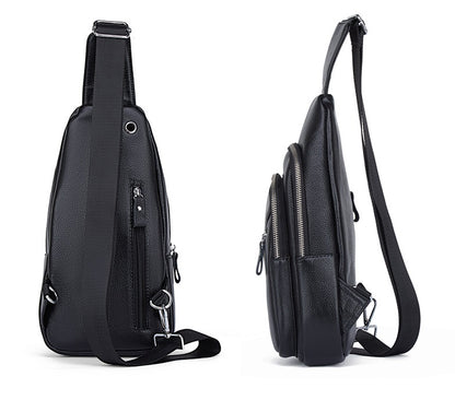 Men's Leather Business Chest Bags - skyjackerz