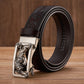 Silver- Coffee / 100 cm Tiger Automatic Embossed Leather Belt For Men - skyjackerz