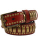 Rivet Studded Cowskin Leather Belt For Men - skyjackerz